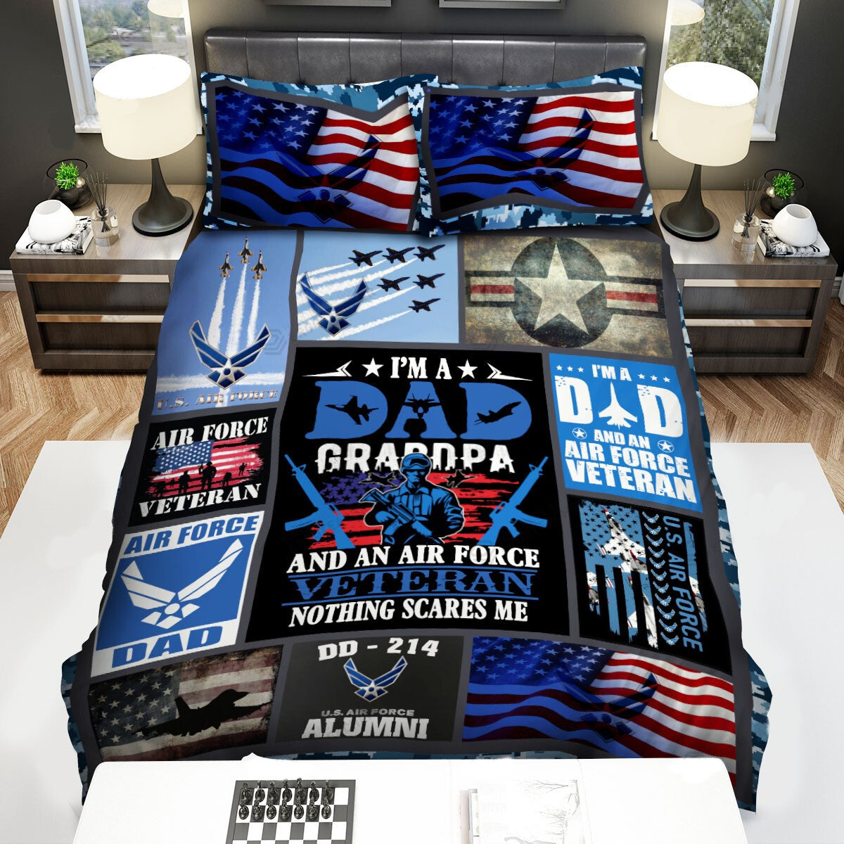 Veteran Bedding Set I'm A Dad Grandpa And An Air Force Veteran Duvet Covers