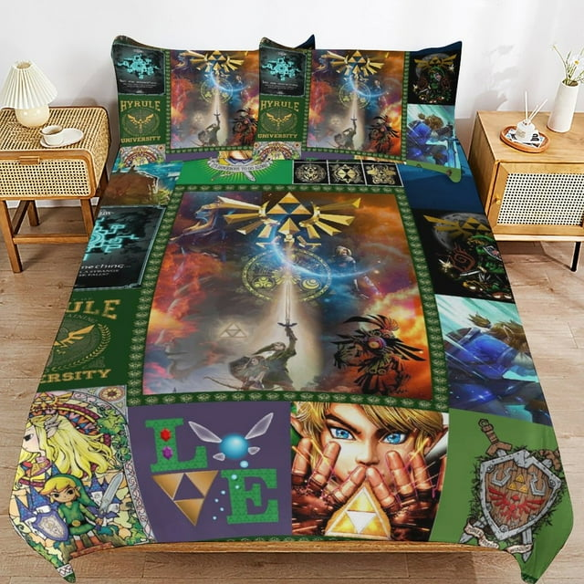 The Legend Of Zelda Bedding Set Legend Of Zelda All Versions Graphic Duvet Covers