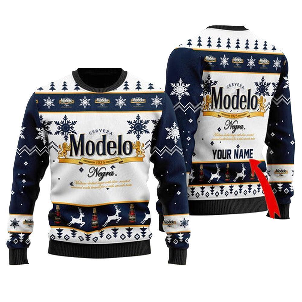 Personalized Modelo Beer Ugly Christmas Sweater