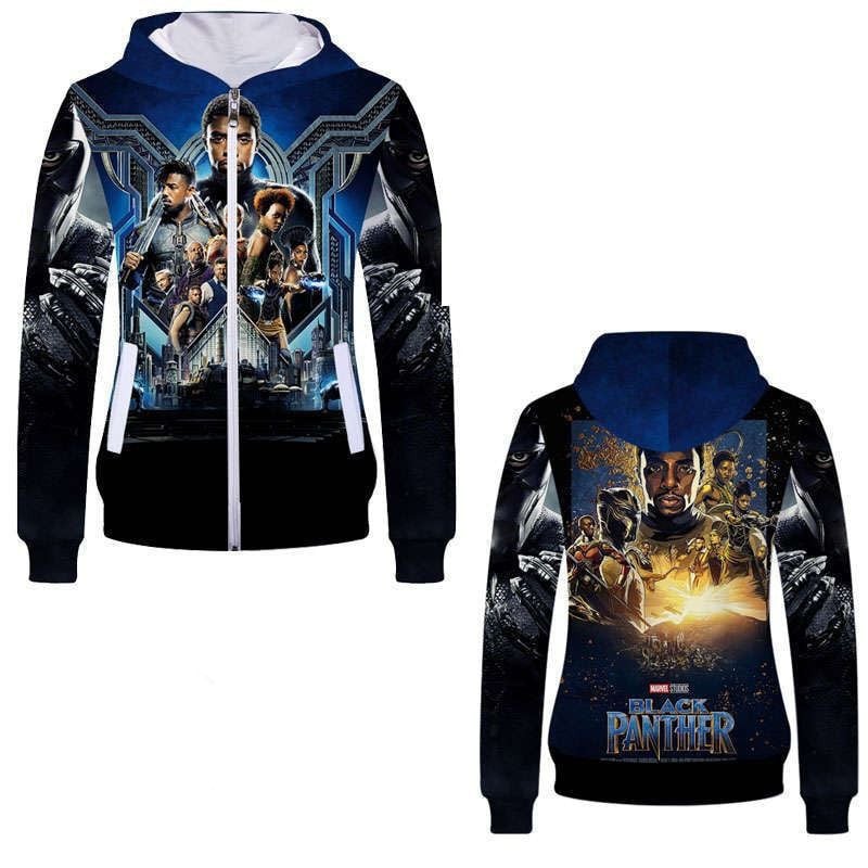 Black Panther, Avengers, Marvel Over Print 3d Hoodie Zip Hoodie 5
