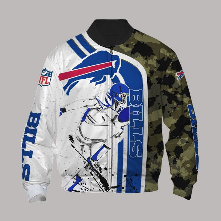 Buffalo Bills White Camo Bomber Jacket