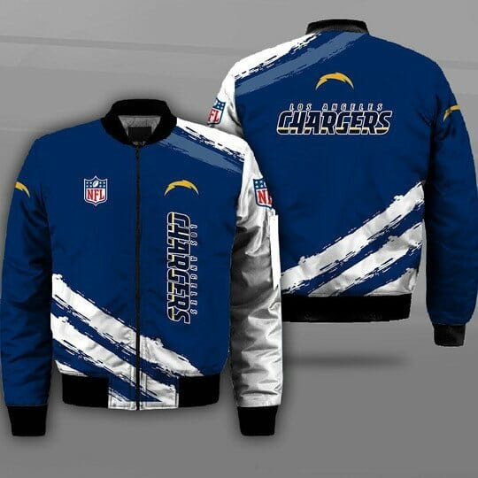 Los Angeles Chargers Blue White Bomber Jacket V3