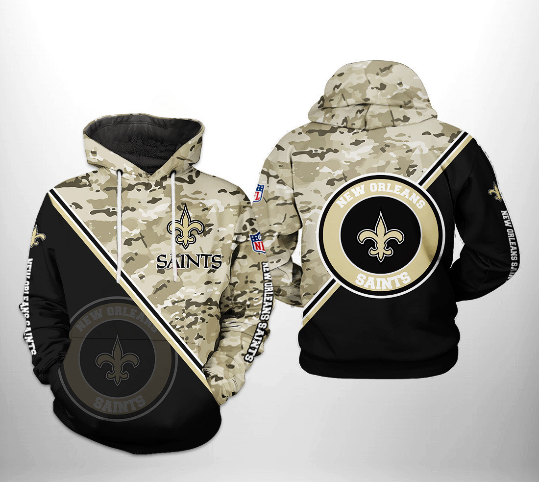 New Orleans Saints Camo Team 3D All Over Print Hoodie & Zip Hoodie