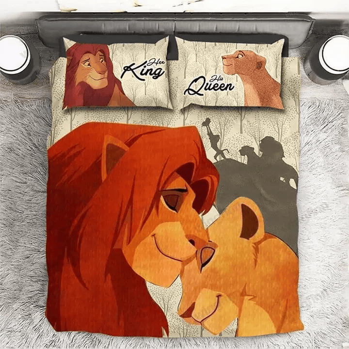 LK Bedding Set DN Her King His Queen Simba And Nala Duvet Covers