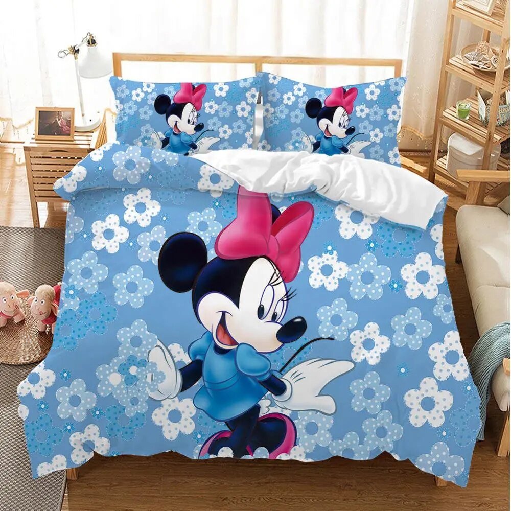 Minnie Bedding Set DN Minnie With Flower Pattern Duvet Covers