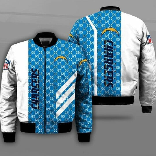 Los Angeles Chargers Powder Blue White Bomber Jacket