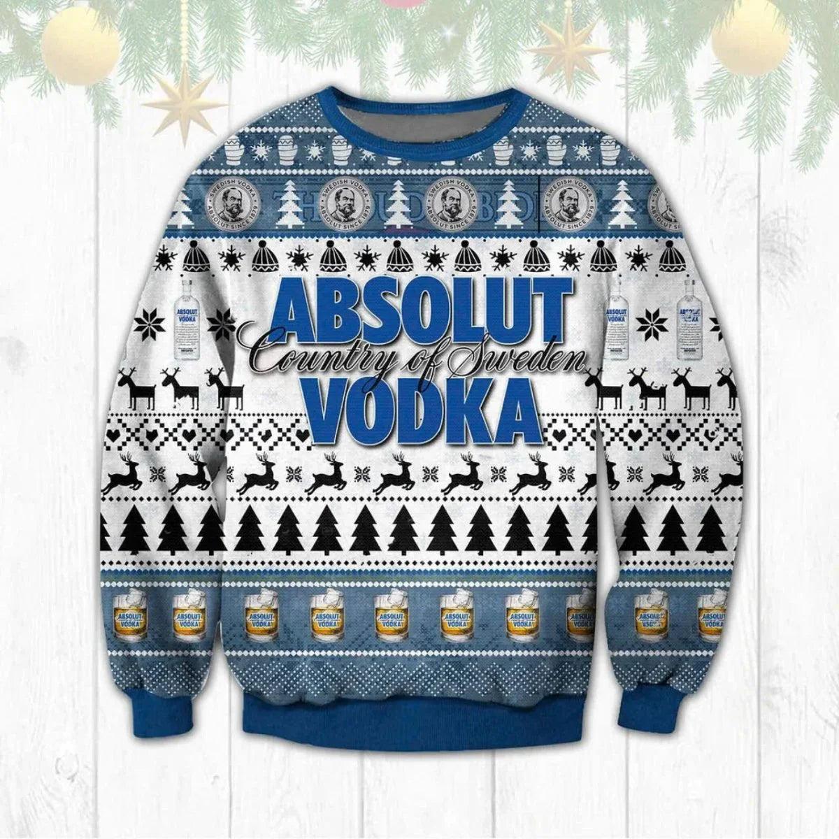 Absolut Vodka Christmas Pine Tree Ugly Christmas Sweater