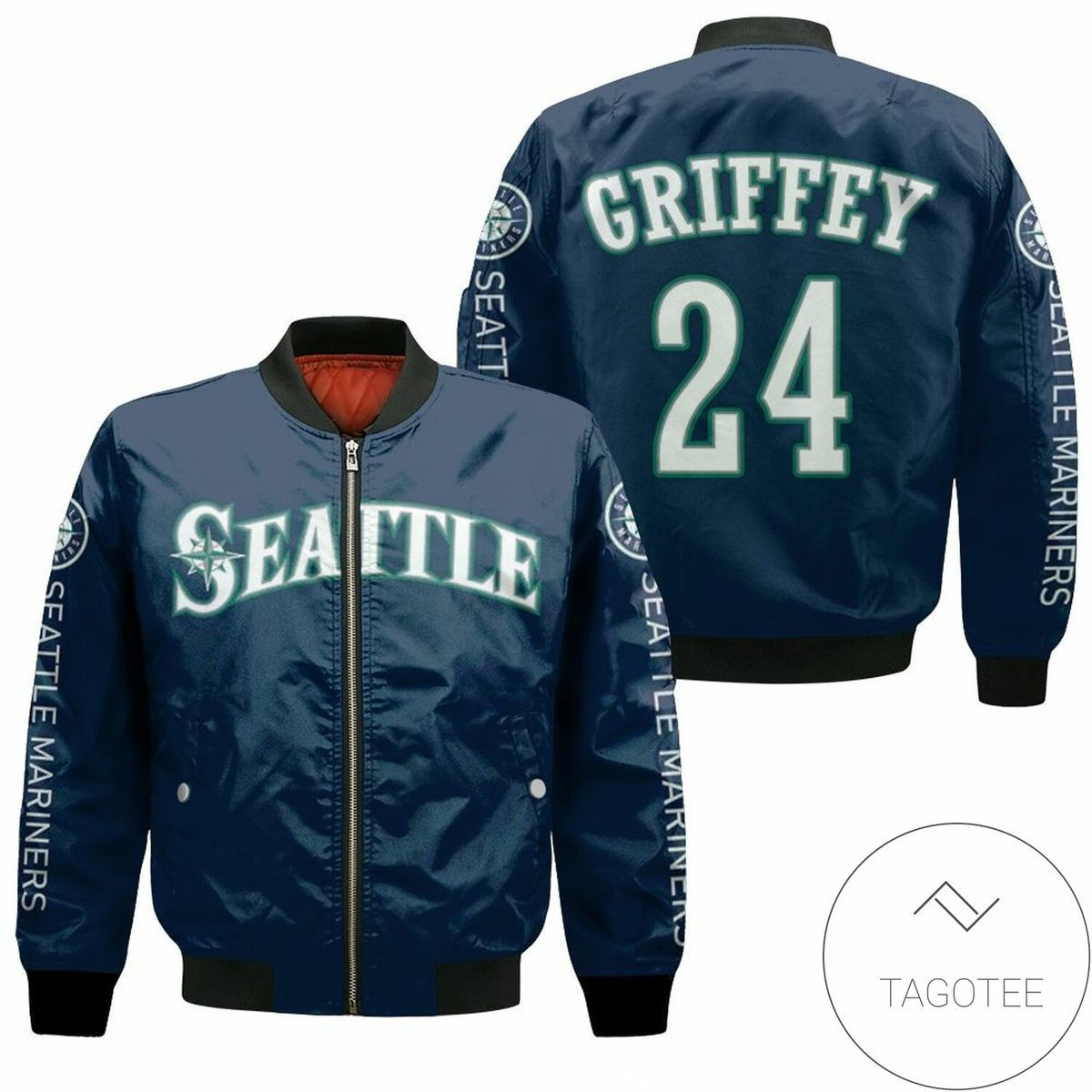 Seattle Mariners 24 Griffey Navy Bomber Jacket
