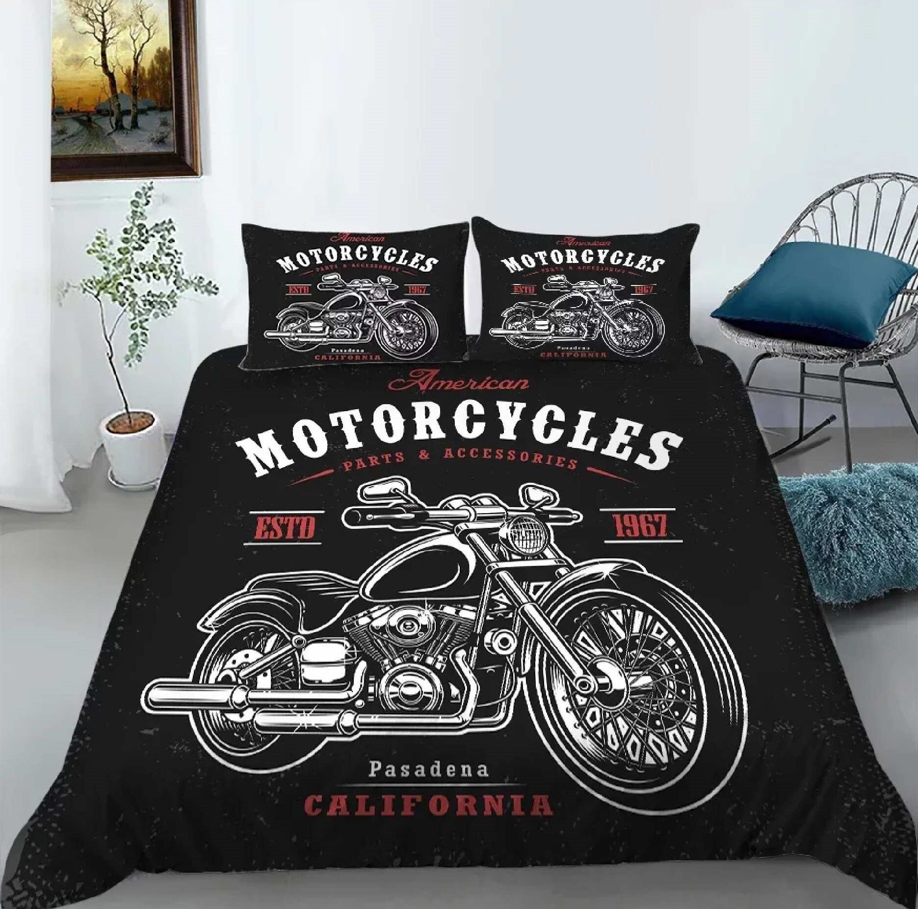 Motorcycle Bedding Set Motorcycles Parts And Accessories Duvet Covers