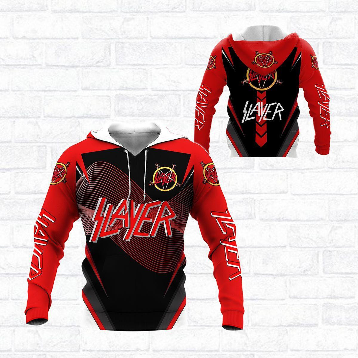 Slayer Music Band Fan Gift, Slayer Band Logo All Over Print Hoodie, Zip Hoodie 854