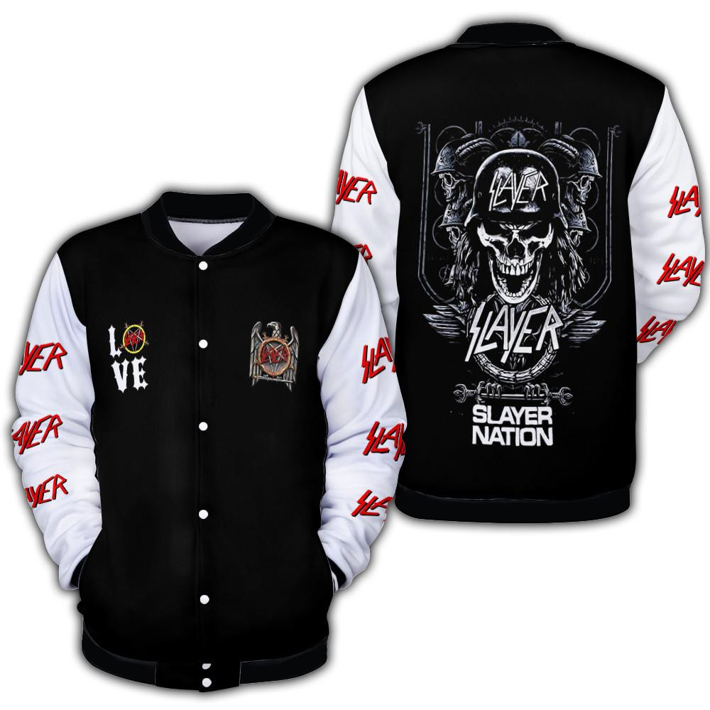 Slayer Music Band Fan Gift, Slayer Nation Fan Gift, Love Slayer Baseball Jacket