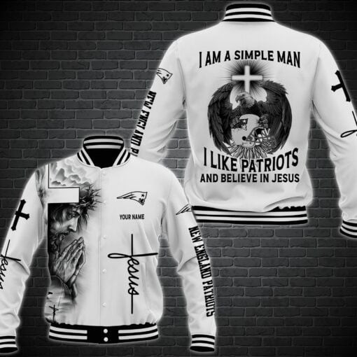 New England Patriots Personalized Baseball Jacket 48