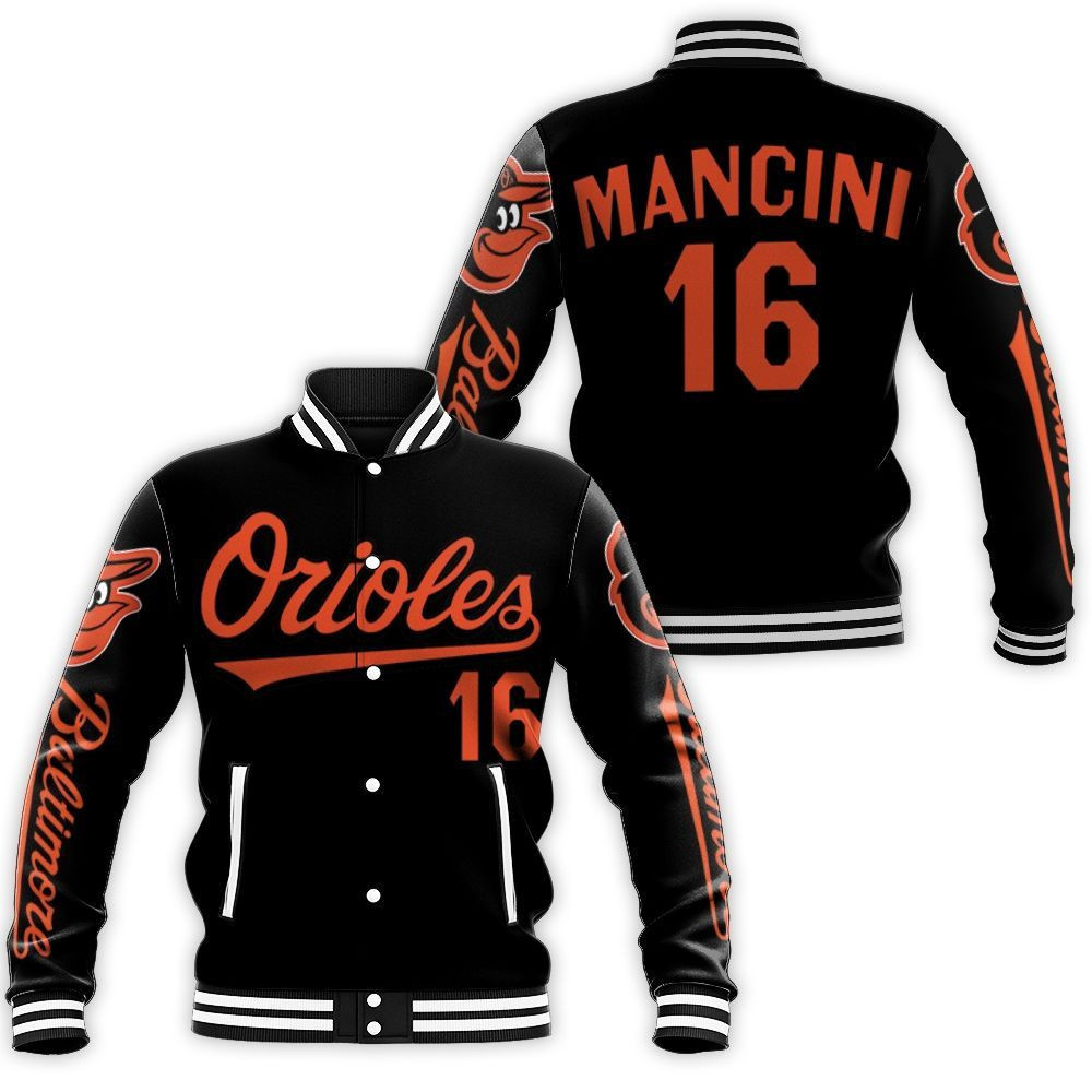 Baltimore Orioles Custom Name Number Black Baseball Jacket