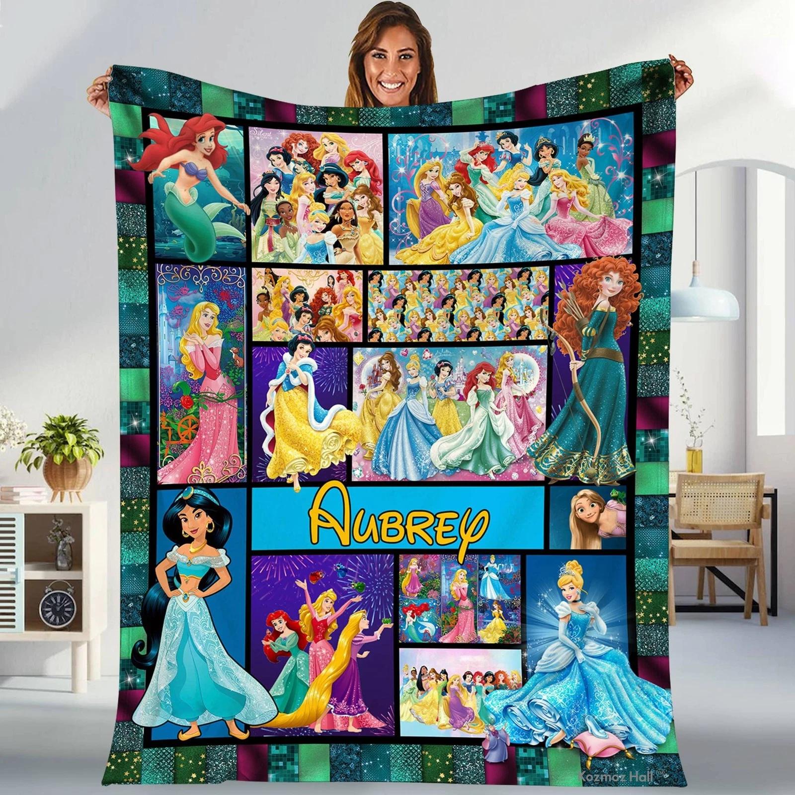Personalized Princess Blanket Princesses Fleece Sherpa Blanket