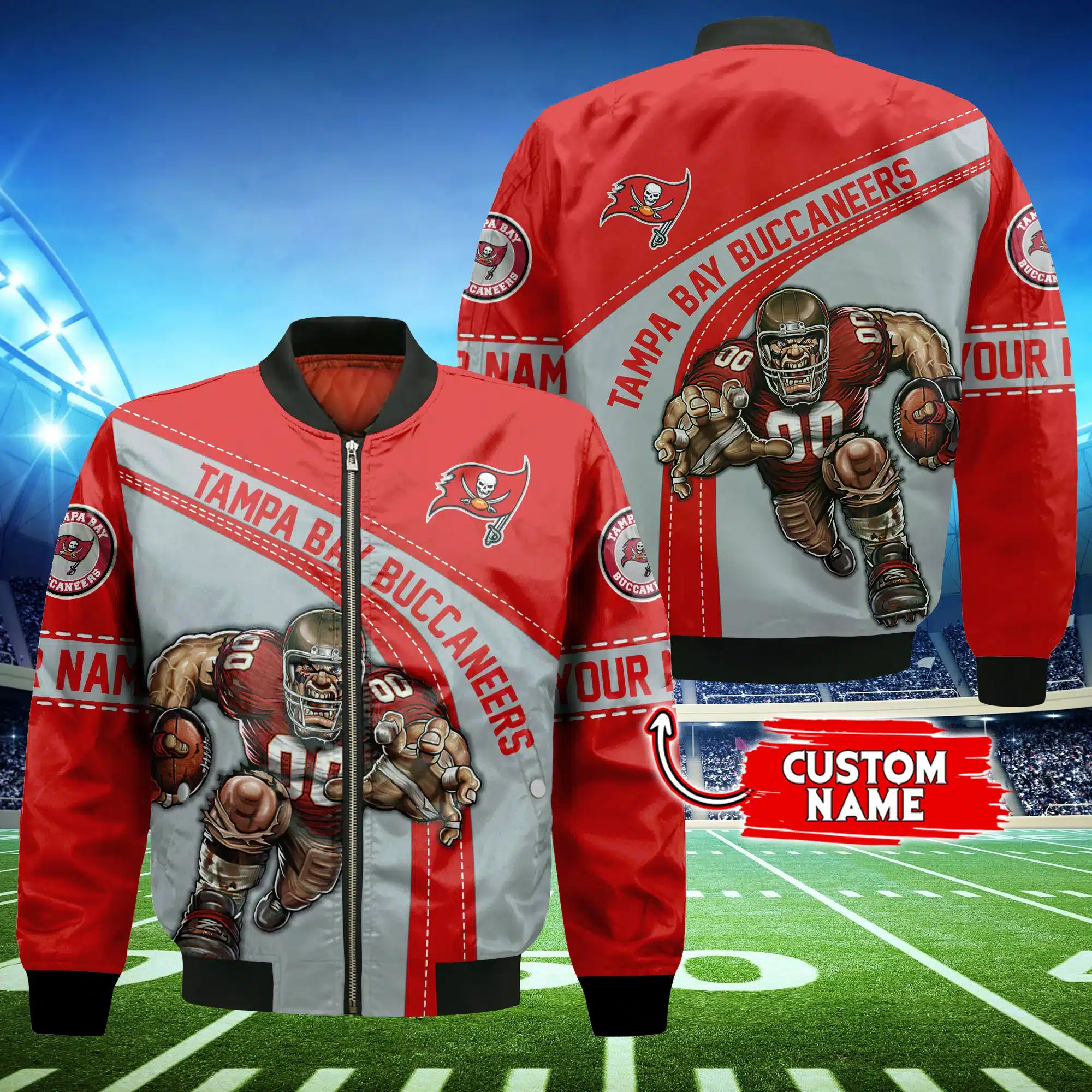 Tampa Bay Buccaneers Personalized Thick Bomber Jacket CS137