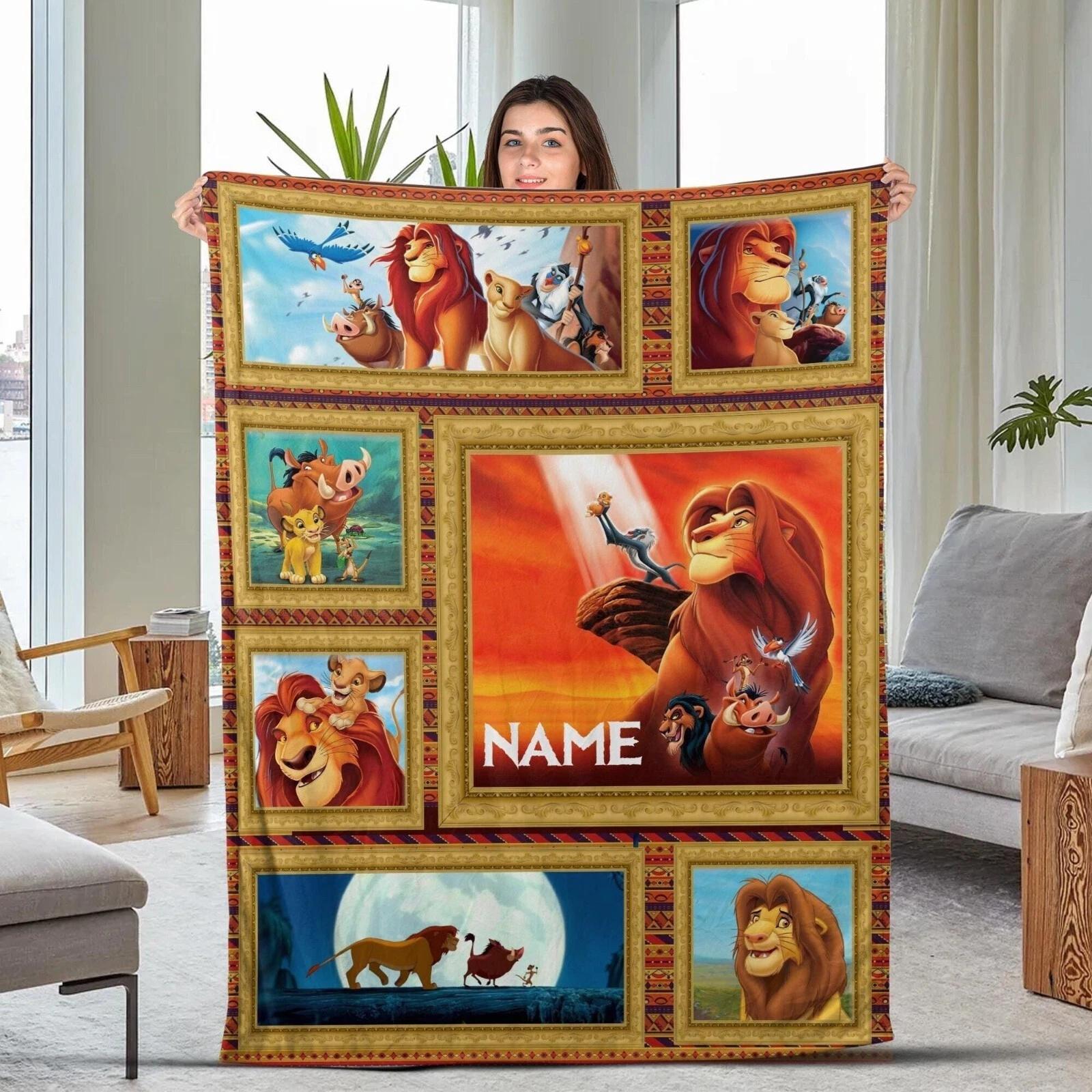 Personalized Lion King Blanket Lion King Fleece Sherpa Blanket