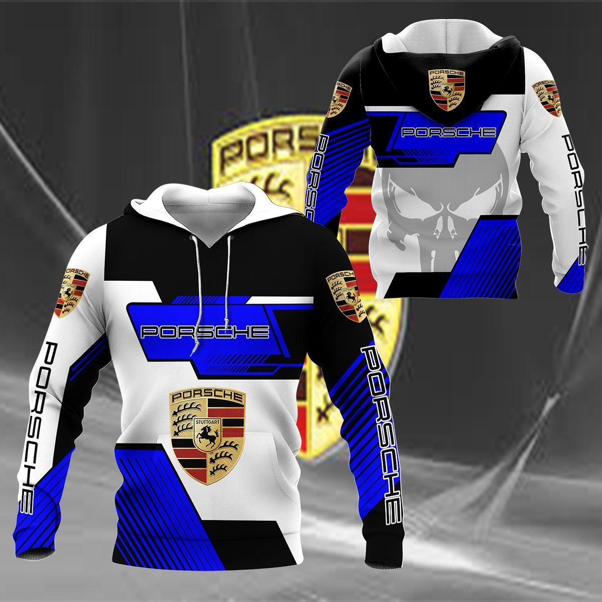 Porsche Shirt 433, 3d Hoodie Zip Hoodie