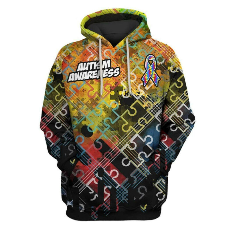 Puzzle Piece Painting Color 3d Hoodie Zip Hoodie
