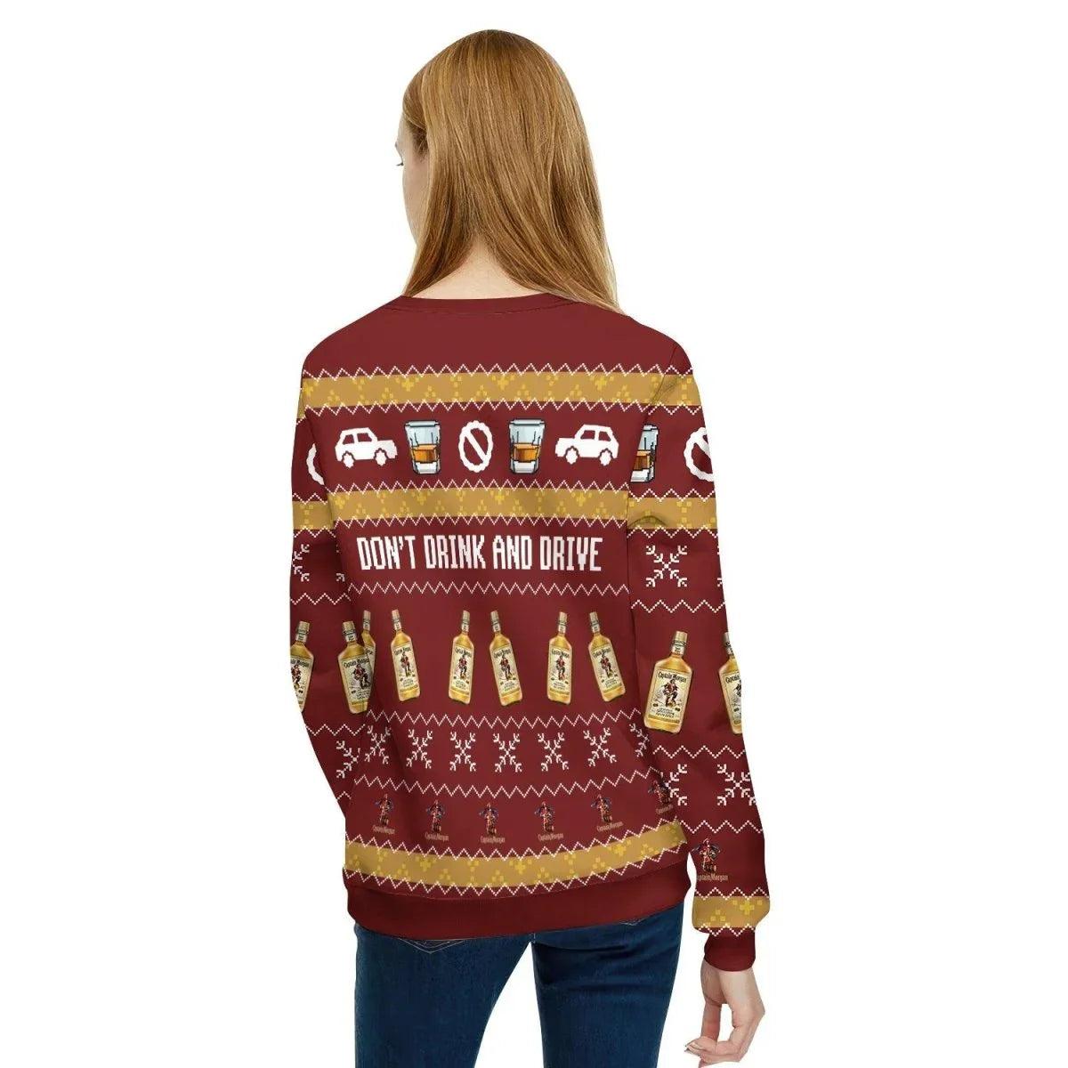 Caption Morgan Don't Drink And Drive Ugly Christmas Sweater