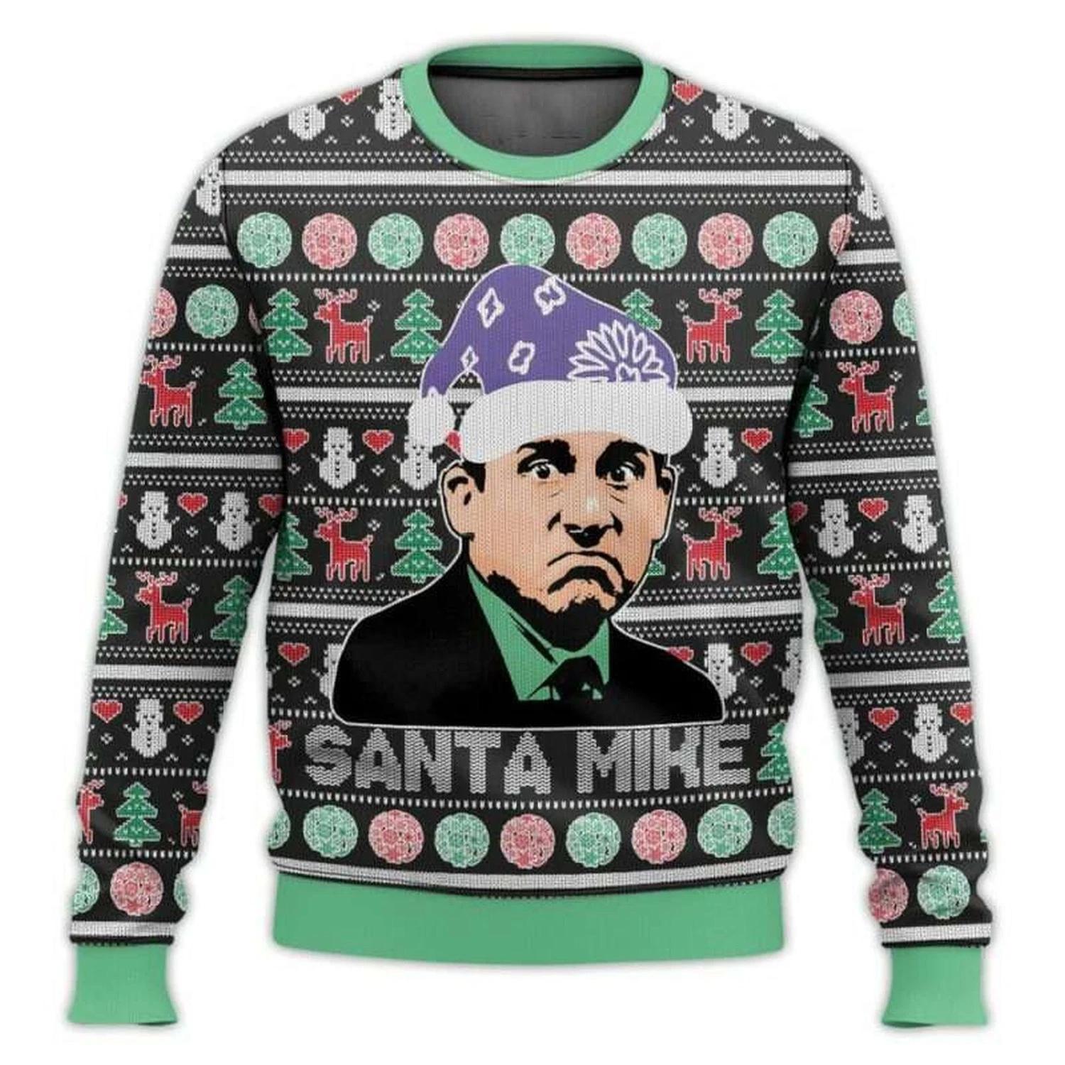 Santa Mike Michael Scott The Office Ugly Christmas Sweater