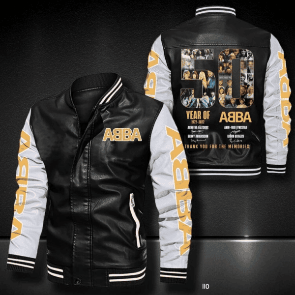 Abba Music Band 1972-2022 Thank You For The Memories 5k603 Gifts Lover Leather Bomber Jacket 12