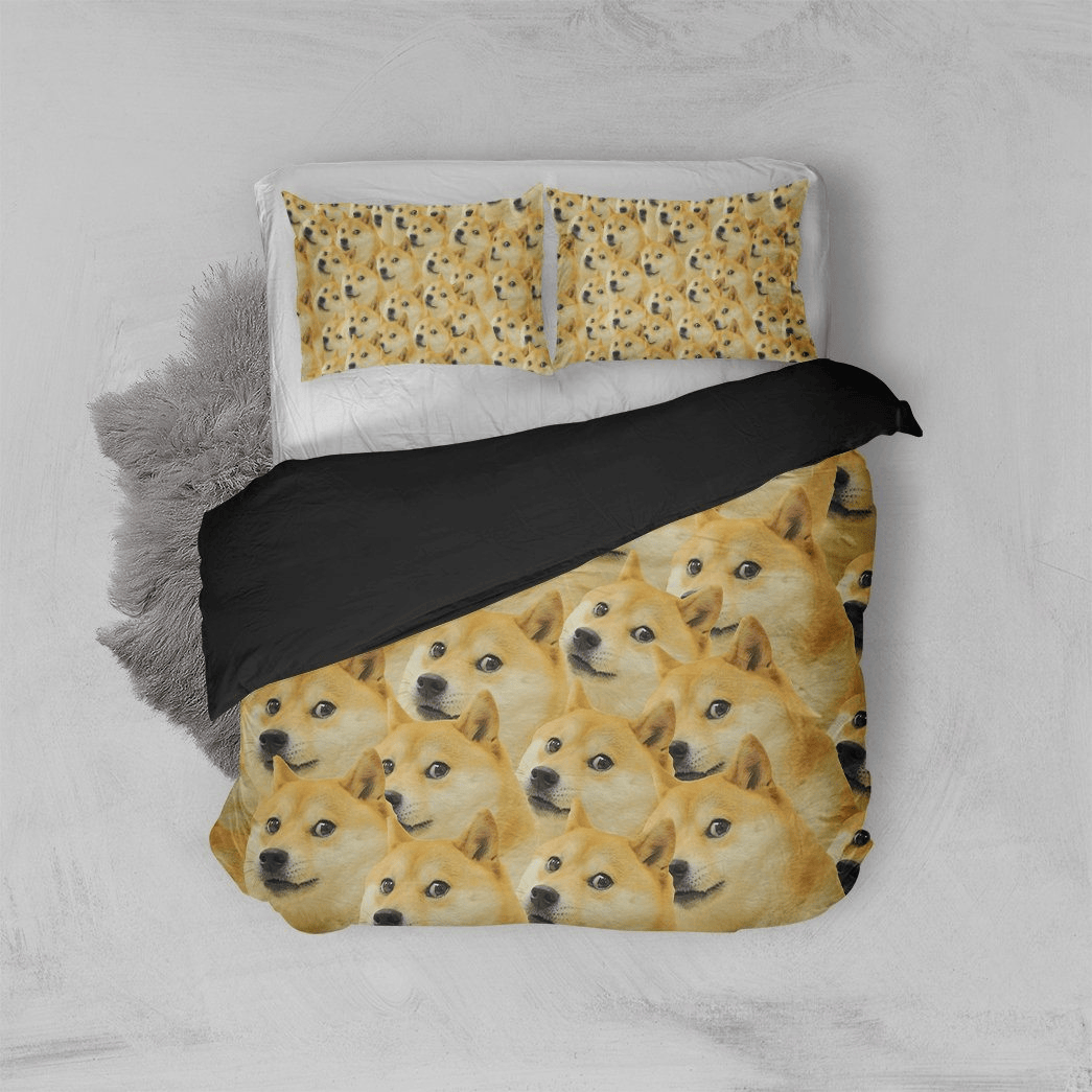 Funny Bedding Set Funny Doge Dog Meme Pattern Duvet Covers