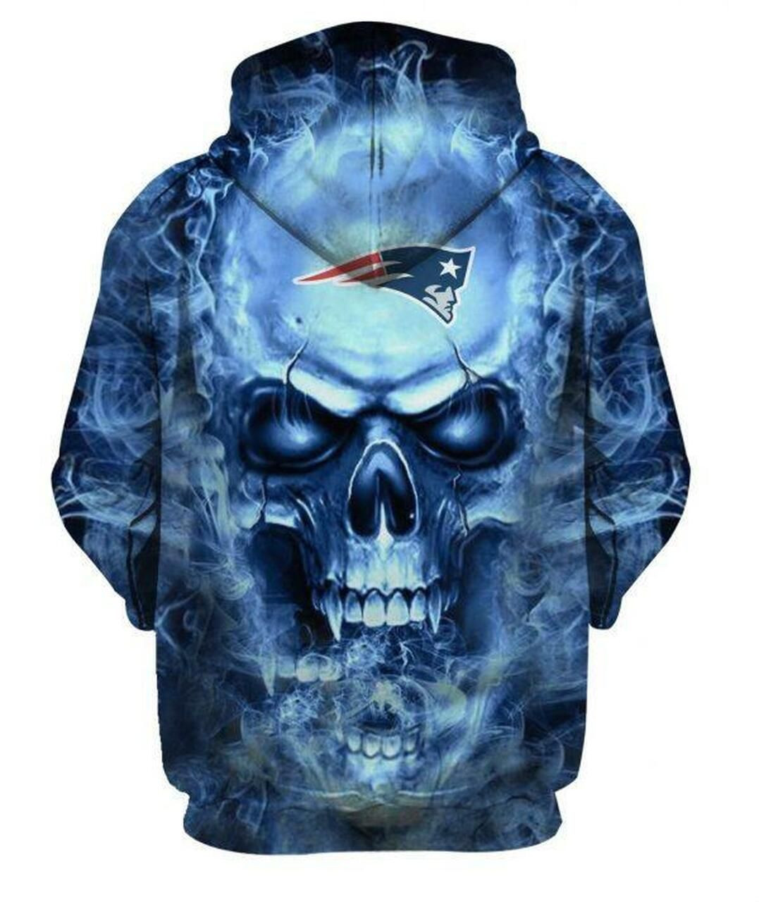 New England Patriots Football Skull 3D All Over Print Hoodie & Zip Hoodie