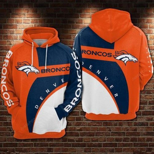 Denver Broncos Football Orange Blue 3D All Over Print Hoodie & Zip Hoodie