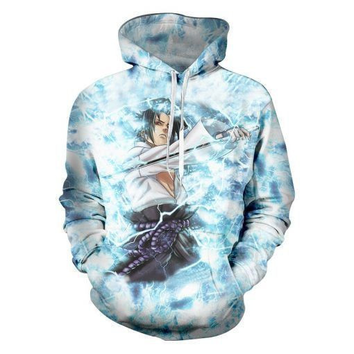 Naruto Anime Sasuke Power 3D All Over Print Hoodie & Zip Hoodie