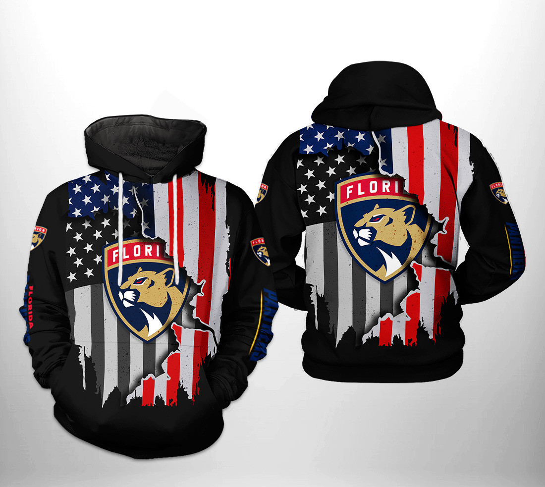 Florida Panthers US FLag Team 3D All Over Print Hoodie & Zip Hoodie