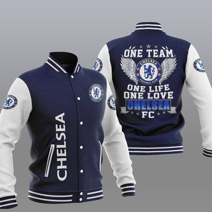 Chelsea FC Navy Blue One Team Baseball Jacket