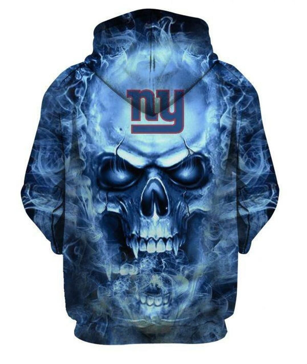 New York Giants Football Skull 3D All Over Print Hoodie & Zip Hoodie