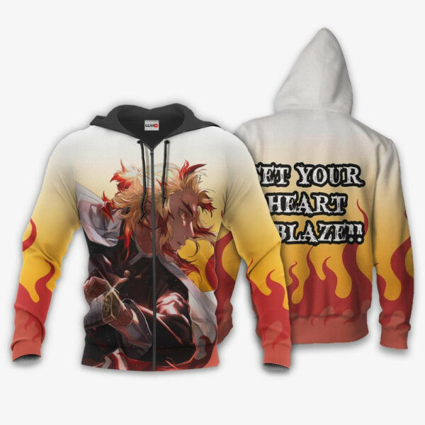 Kyojuro Rengoku Demon Slayer Anime 3k45 Cartoon 3d Hoodie Zip Hoodie 406
