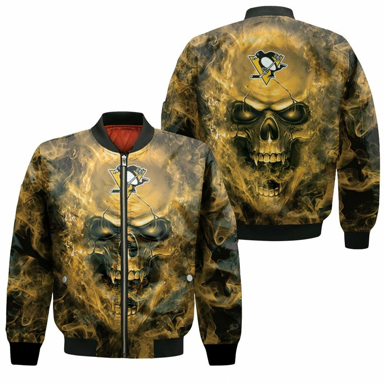 Pittsburgh Penguins Skull Bomber Jacket
