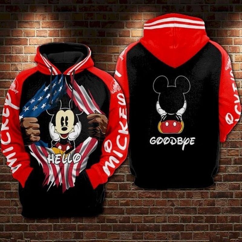 Mickey Mouse Hello Goobye 3d T Shirt Sweatshirt Zip Hoodie Bomber 265