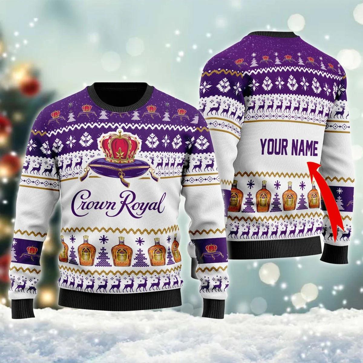 Personalized Crown Royal Ugly Christmas Sweater