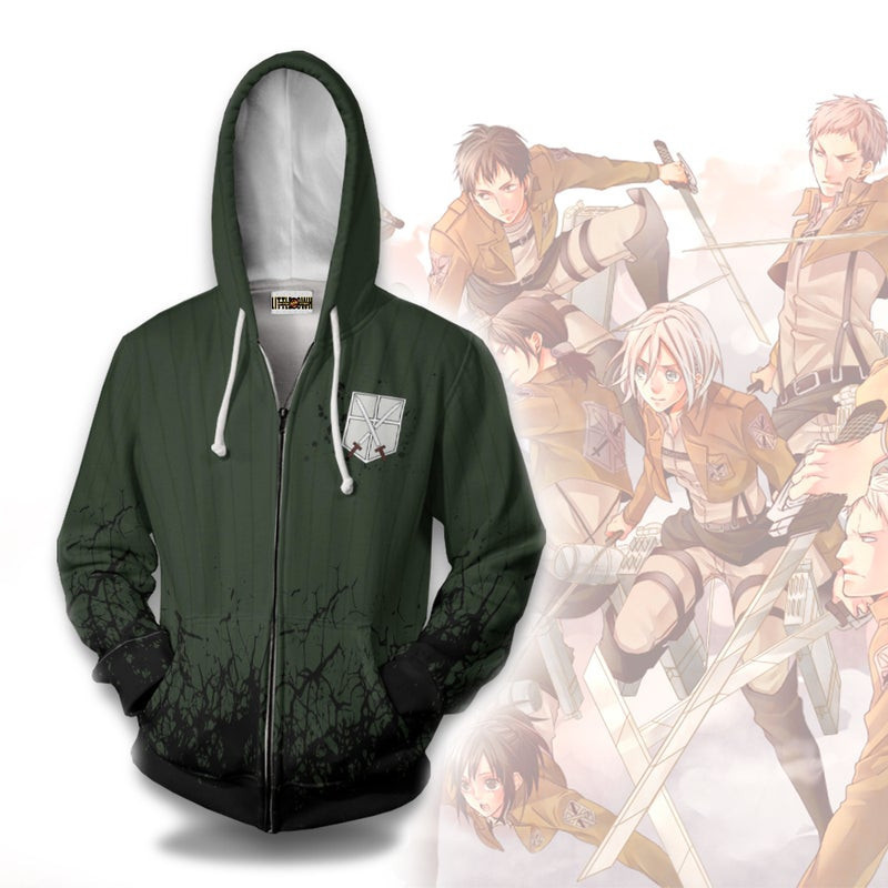 Attack On Titan Survey Corps 3D All Over Print Hoodie & Zip Hoodie