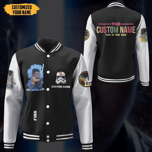 Gearhumans 3d Star Wars Finn Custom Name Baseball Jacket 9, Gift Lover Baseball Jacket 45