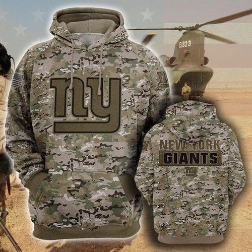New York Giants Camo 3D All Over Print Hoodie & Zip Hoodie
