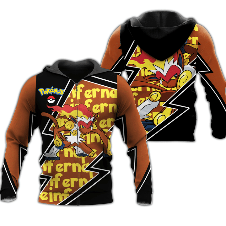 Infernape Pokemon 3d Hoodie Zip Hoodie