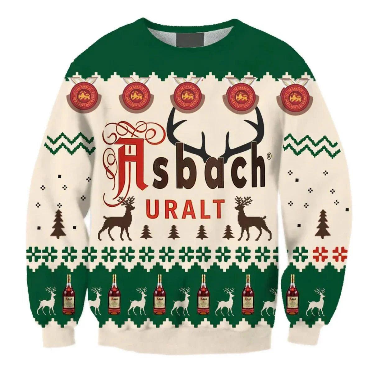 Asbach Uralt Christmas Reindeer Ugly Christmas Sweater