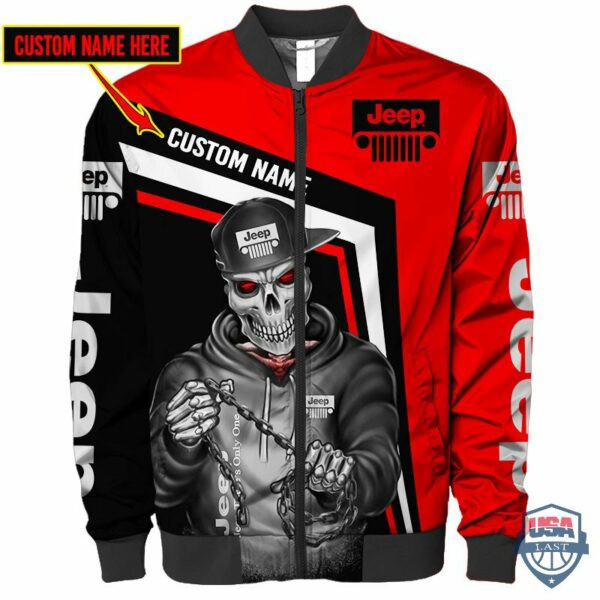 Jeep Ghost Rider Custom Name Bomber Jacket 62