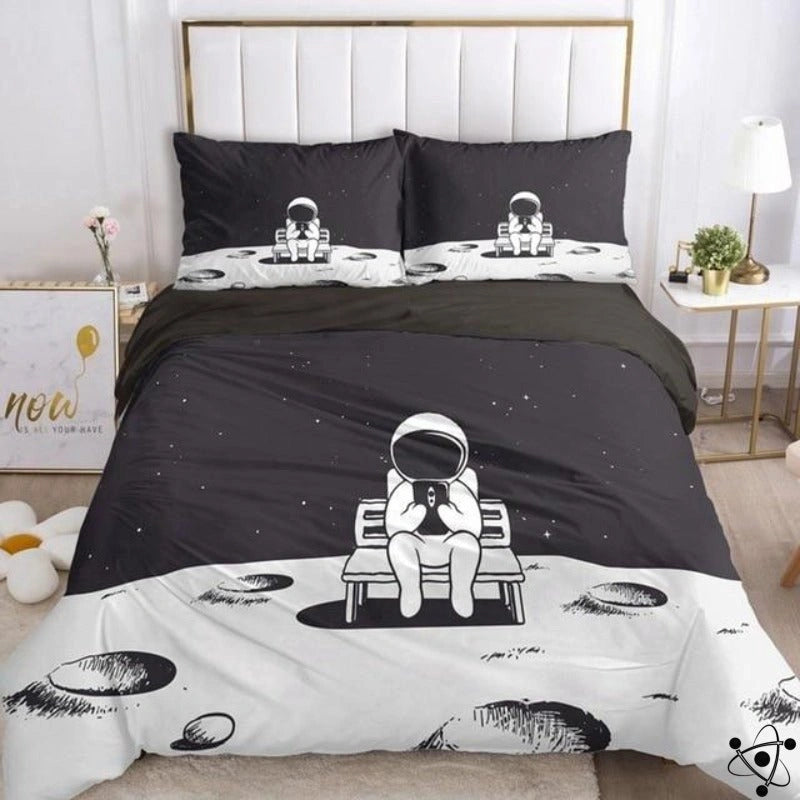 Astronaut Bedding Set Astronaut Sitting On A Bench Duvet Covers