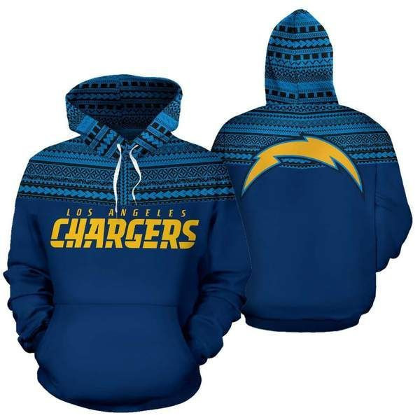 Los Angeles Chargers Ncaa Football Maori Tattoo Blue V2 3D All Over Print Hoodie & Zip Hoodie