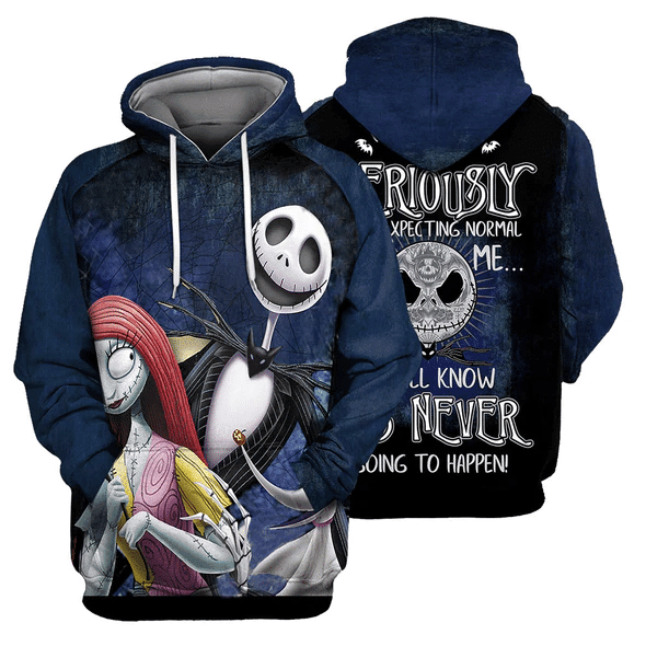 Jack, Sally & Zero Dog We All Know It's Never Going To Happen 153 Cartoon Graphic Outfits Aop Hoodie, Zip Hoodie