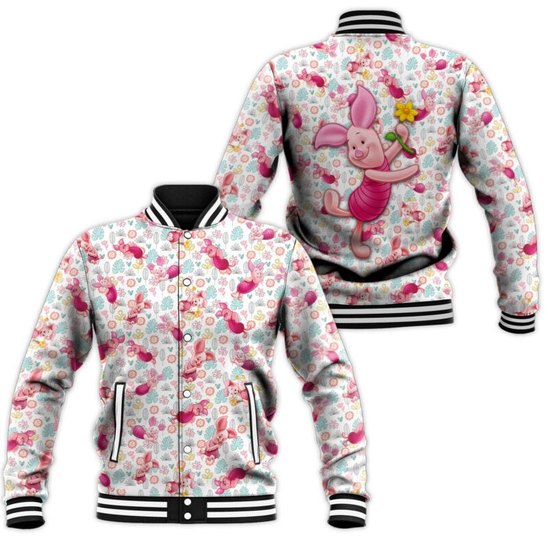 Shades Of Piglet Pattern Baseball Jacket
