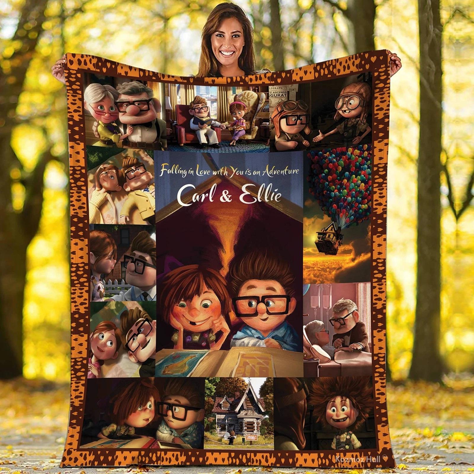 Personalized Pixar Up Blanket Up Ballloon House Fleece Sherpa Blanket