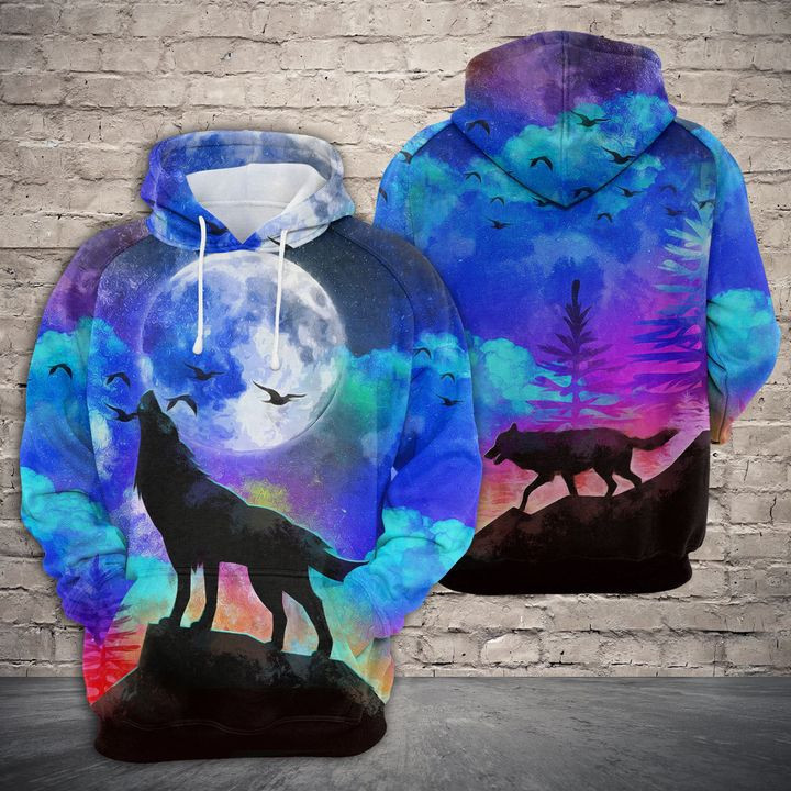 Amazing Wolf At Night 3D All Over Print Hoodie & Zip Hoodie