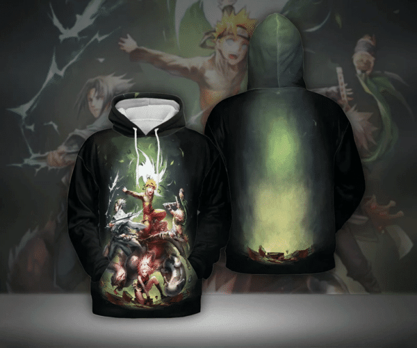 Naruto Characters Anime Fan Gift, Cartoon Graphic Outfits Aop Hoodie, Zip Hoodie 1877