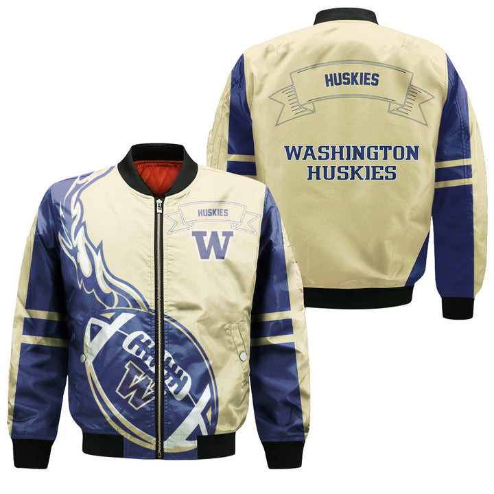 Washington Huskies Purple Gold Bomber Jacket V2